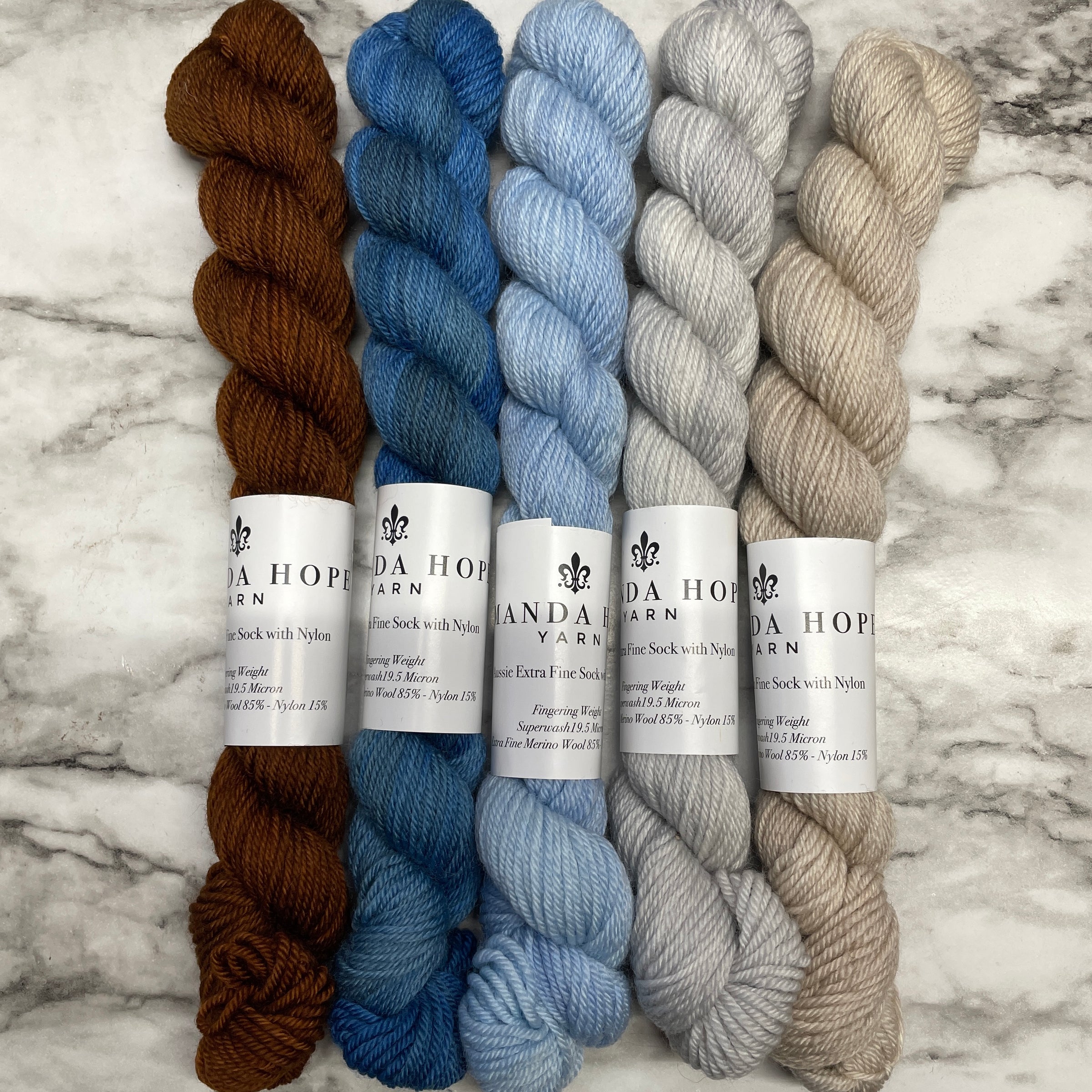 Simply Fun MKAL 5 Pack with 2 Removable Stitch Markers, Set 2402, Aussie Extra Fine Sock with Nylon
