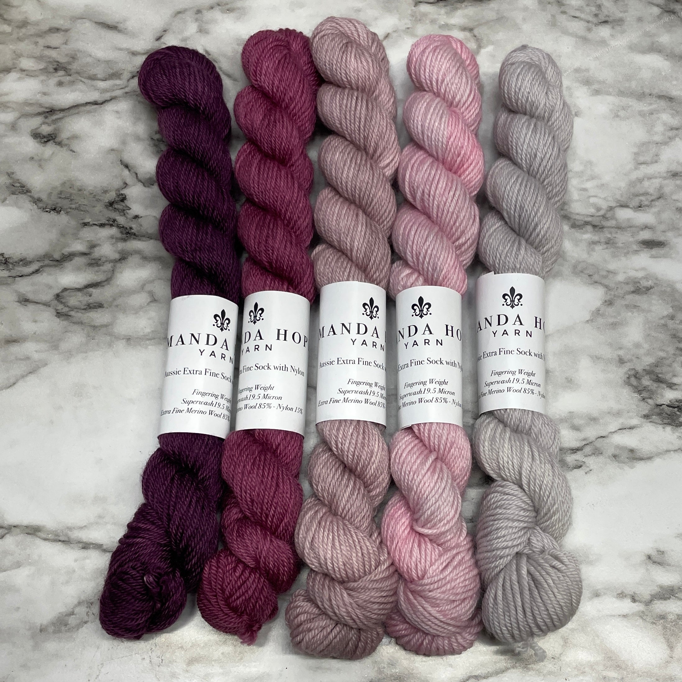 Simply Fun MKAL 5 Pack with 2 Removable Stitch Markers, Set 2405, Aussie Extra Fine Sock with Nylon