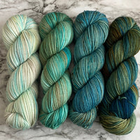 Nordic Seas Quartet - Dragon Lore 2 (designed by Alexandra Davidoff) in Aussie Extra Fine DK with Nylon, + 1 Dragon Stitch Marker, [Pattern is NOT included]