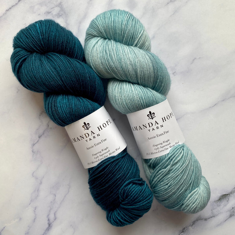 Way Leads on to Way MKAL Duo - The Tealiest + Gossamer Teal, Aussie Extra Fine Fingering