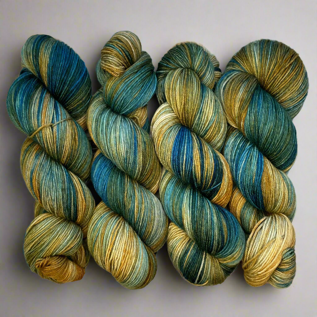 Nocturne: Blue & Gold OOAK, Aussie Extra Fine Fingering