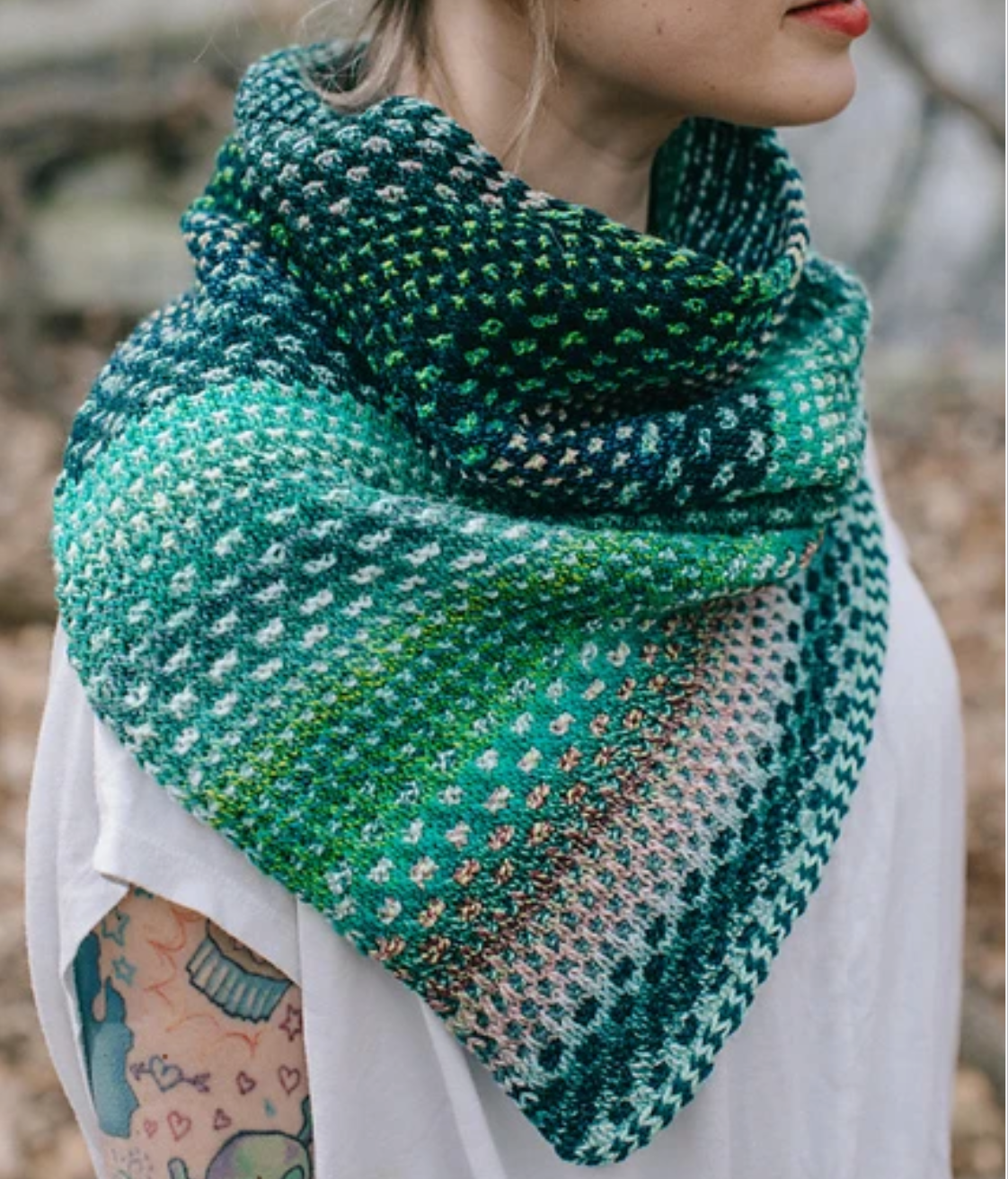 The Shift Yarn Kit by Andrea Mowry, 3 Skeins of Aussie Extra Fine Sport, Moulin Rouge, Steel, & Understated