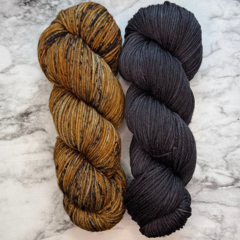 Steam Punk & Noir Duo on Aussie Extra Fine DK with Nylon