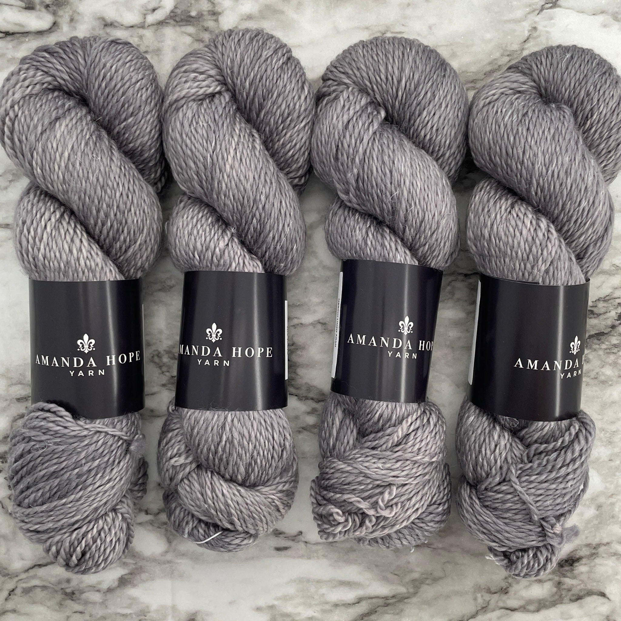 Merino Linen Aran Yarn Bundle, Steel - Perfect for PetiteKnit's Sophie Shawl