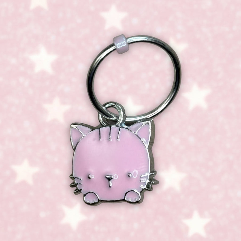 Stitch marker enamel pink cat head For Casapinka Tabby Road MKAL 2026