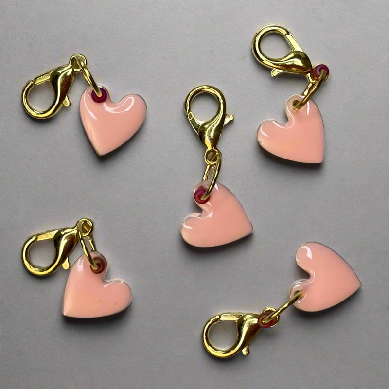 Teeny Pink Double Sided Enamel Heart Progress Keeper