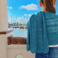 Waters Shawl in Teal Zeal Complete With Seafoam Green Miyuki Beads, Crochet Hook (Design & Sample by Alexandra Davidoff), Aussie Extra Fine Sock with Nylon, ⚜️Pattern is NOT included⚜️  *DYED TO ORDER*