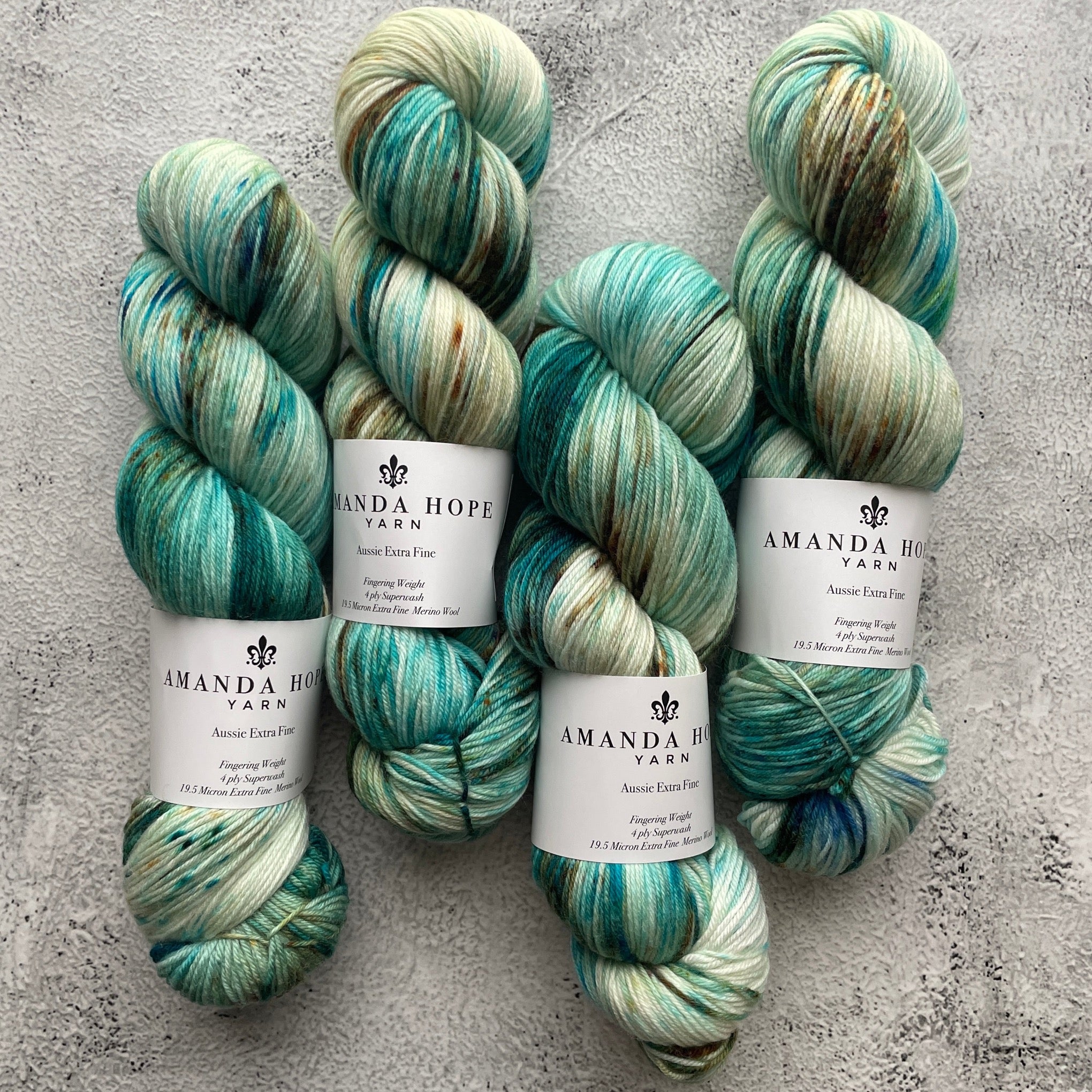 Blue Lagoon, Aussie Extra Fine Fingering or Aussie Extra Fine Sock with Nylon