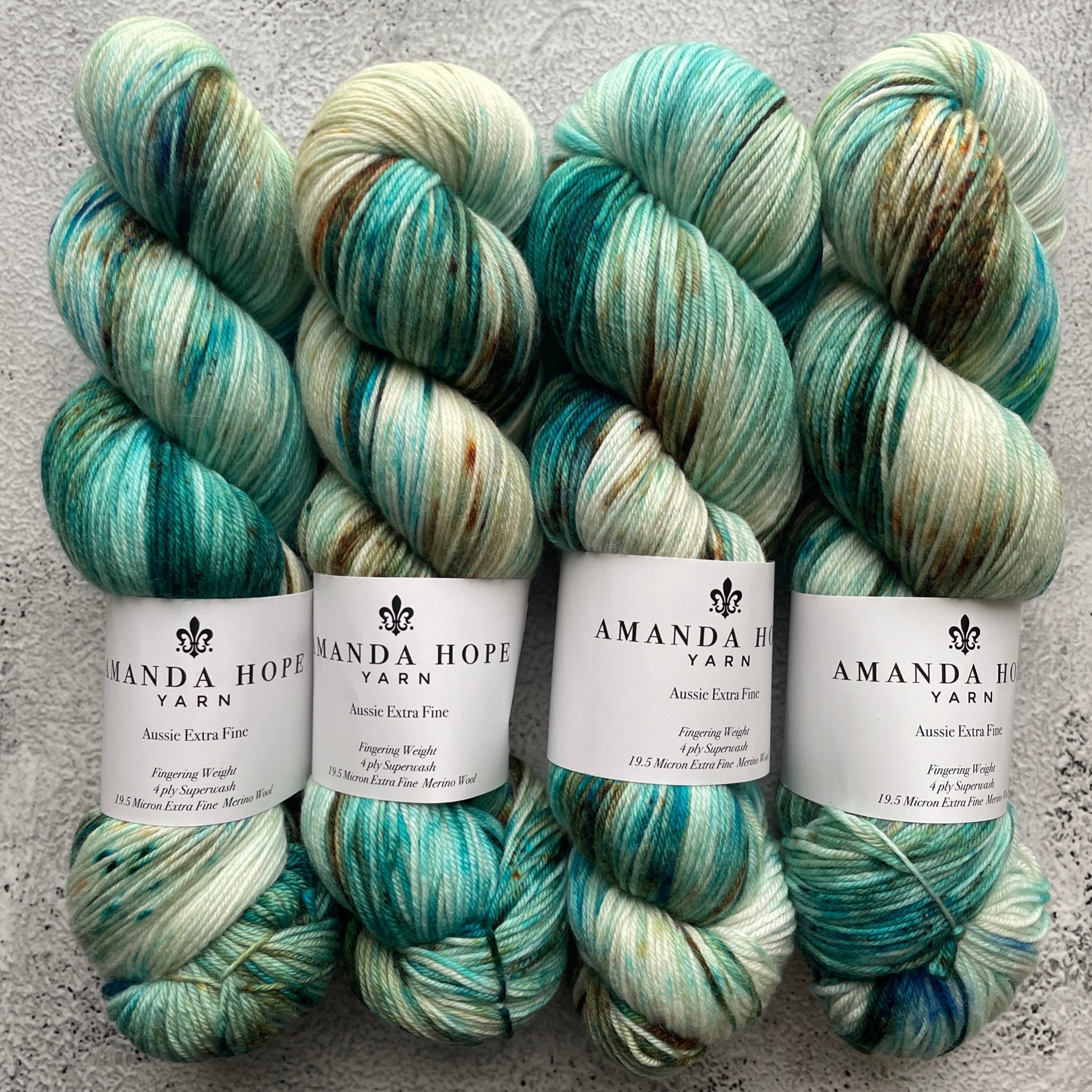Blue Lagoon, Aussie Extra Fine Fingering or Aussie Extra Fine Sock with Nylon