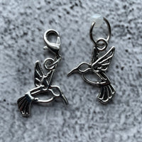 Hummingbird Stitch Marker & Progress Keeper Pair