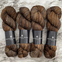 Merino Linen Aran Yarn Bundle, Oil Rubbed Bronze - Perfect for PetiteKnit's Sophie Shawl