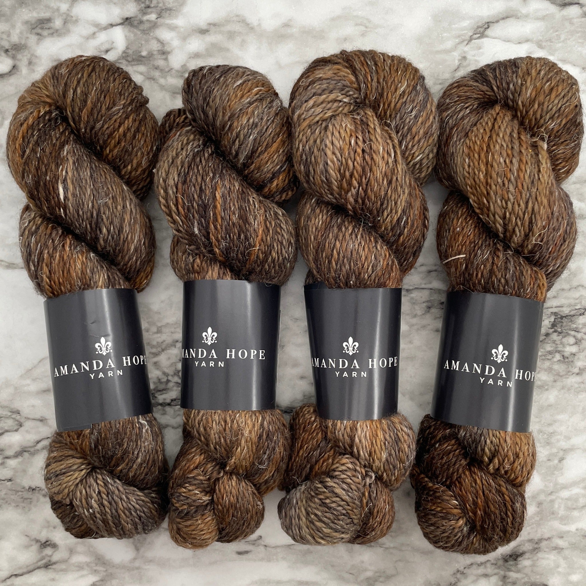 Merino Linen Aran Yarn Bundle, Oil Rubbed Bronze - Perfect for PetiteKnit's Sophie Shawl