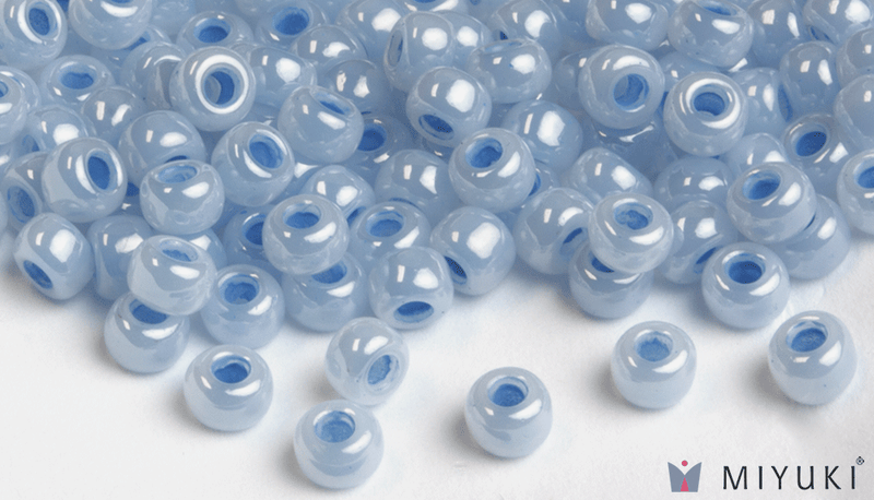 Sky Blue Ceylon Miyuki Seed Beads, miy6-523, Size 6, 30 grams