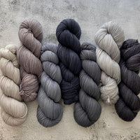 Fragmentation Shawl Yarn Set 701 Neutral Grays, 7 Skeins, Aussie Extra Fine Fingering, Pattern is NOT included, FREE US Shipping