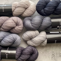 Fragmentation Shawl Yarn Set 701 Neutral Grays, 7 Skeins, Aussie Extra Fine Fingering, Pattern is NOT included, FREE US Shipping