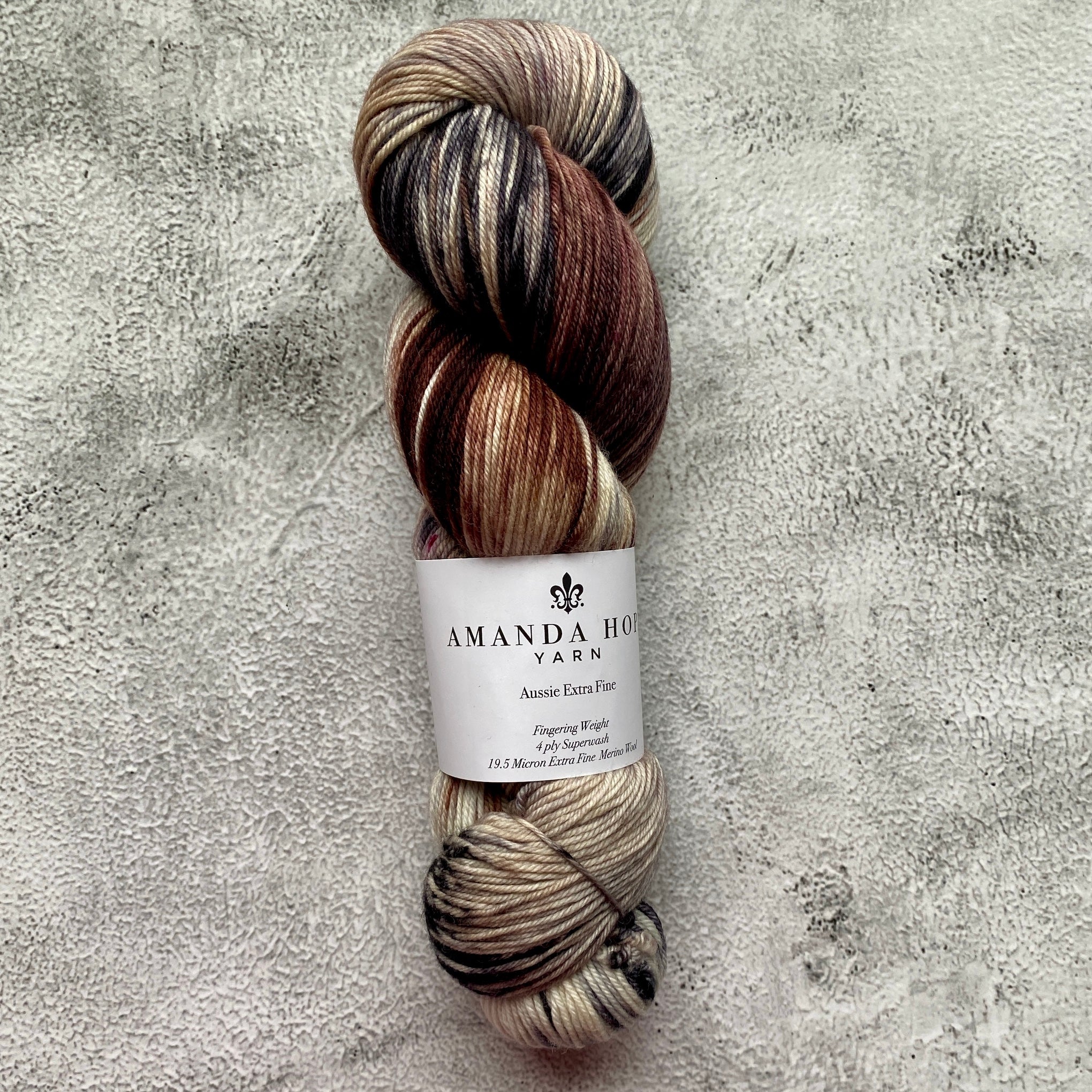Black + Tan, Aussie Extra Fine Merino Fingering Or Aussie Extra Fine Sock with Nylon