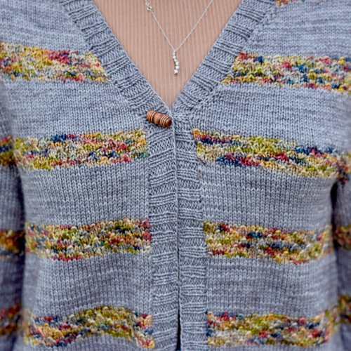 Cattail Cardigan (design by Papermoon Knits) Yarn in Original Colors, Aussie Extra Fine Sport