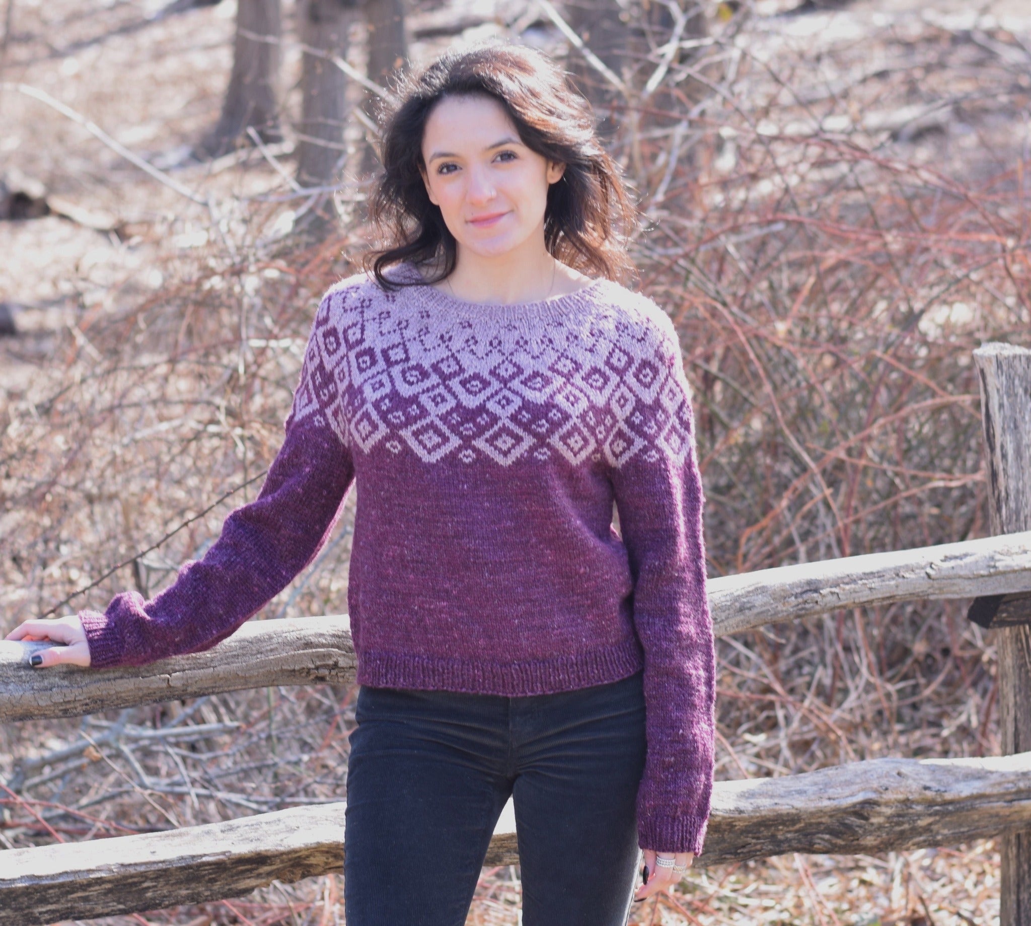 *DYE TO ORDER* Taybern Pullover, (a design by Joan Fogione), Joan's Original Colors, Merino Linen Aran