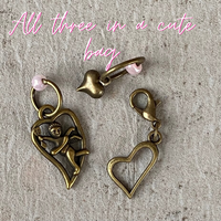 Valentine Cupid Stitch Marker  & Progress Keeper Trio