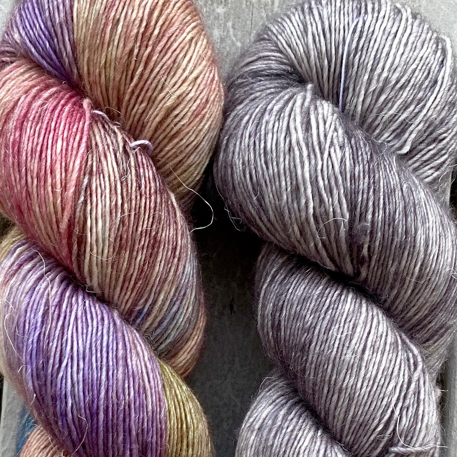 Duo Kit, The Language of Flowers and Steel, Merino Linen, Two Skeins