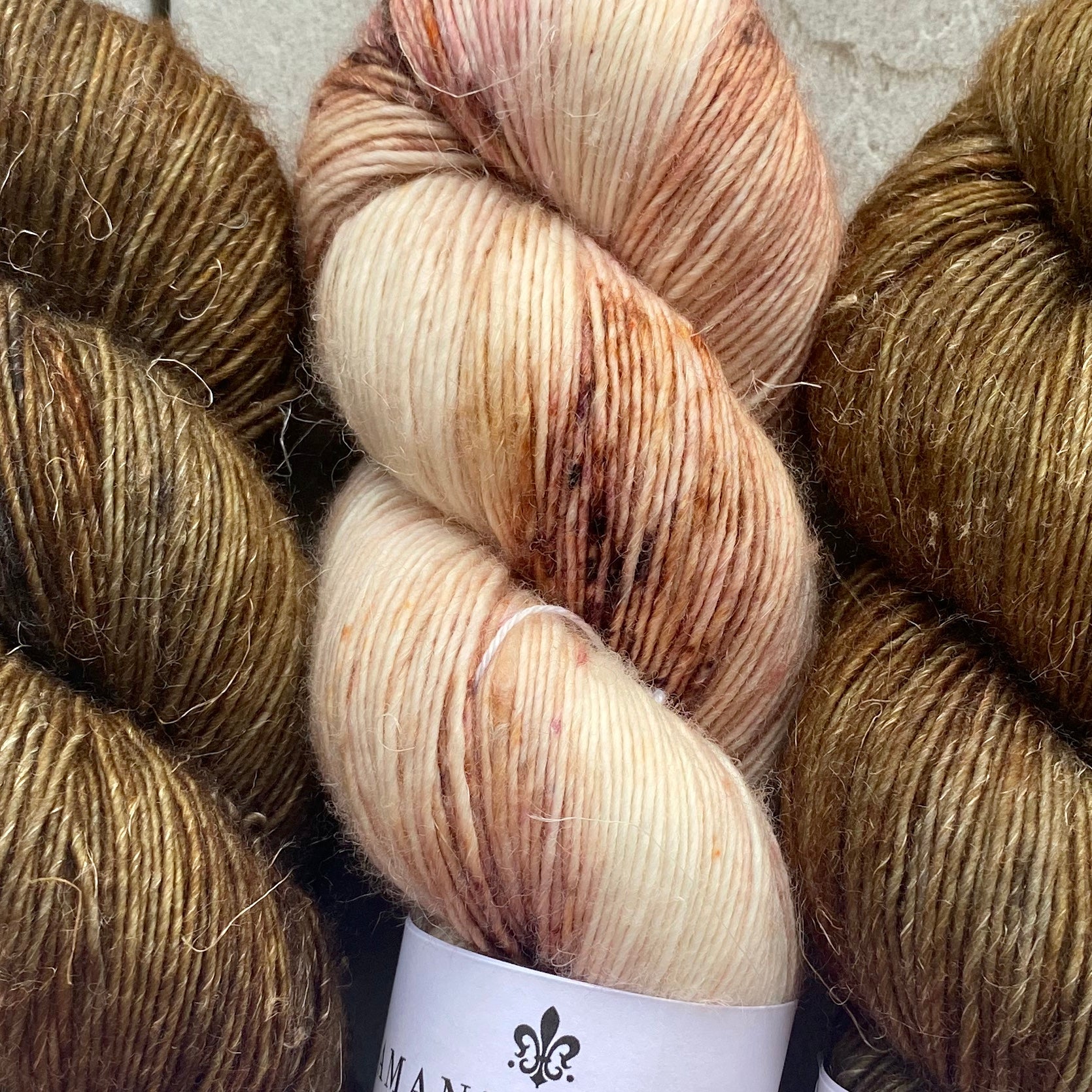 Misurina or Trelawny Top (Both are Crop Tees) Yarn in Oil Rubbed Bronze & Cinnamon, Merino Linen (fingering weight)