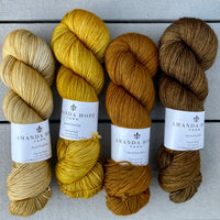 Burnished Gradient, Quartet in Aussie Extra Fine Fingering *DYED TO ORDER*