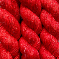 Not Just For Christmas Red, Merino Linen Fingering Weight