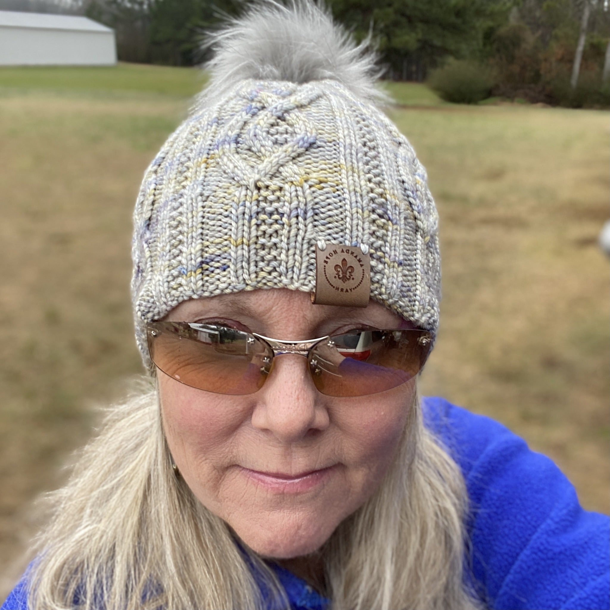 Moonstream,  Put On a Happy Face Hat Set in Aussie Extra Fine DK/Lt. Worsted