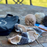 Trio of Merino Linen (fingering weight), Antibes Batik, Ash and Cashmere Pearl perfect for Linen Summer Shawl by Joji Locatelli - PATTERN IS NOT INCLUDED