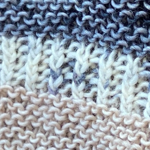 Trio of Merino Linen (fingering weight), Antibes Batik, Ash and Cashmere Pearl perfect for Linen Summer Shawl by Joji Locatelli - PATTERN IS NOT INCLUDED