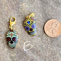 Sugar Skull Stitch Markers and Progress Keepers - Many Options!