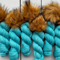 Teal Zeal Hat Set with Ex Lg Pom (RCB6), Aussie Extra Fine DK with Nylon