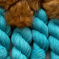 Teal Zeal Hat Set with Ex Lg Pom (RCB6), Aussie Extra Fine DK with Nylon