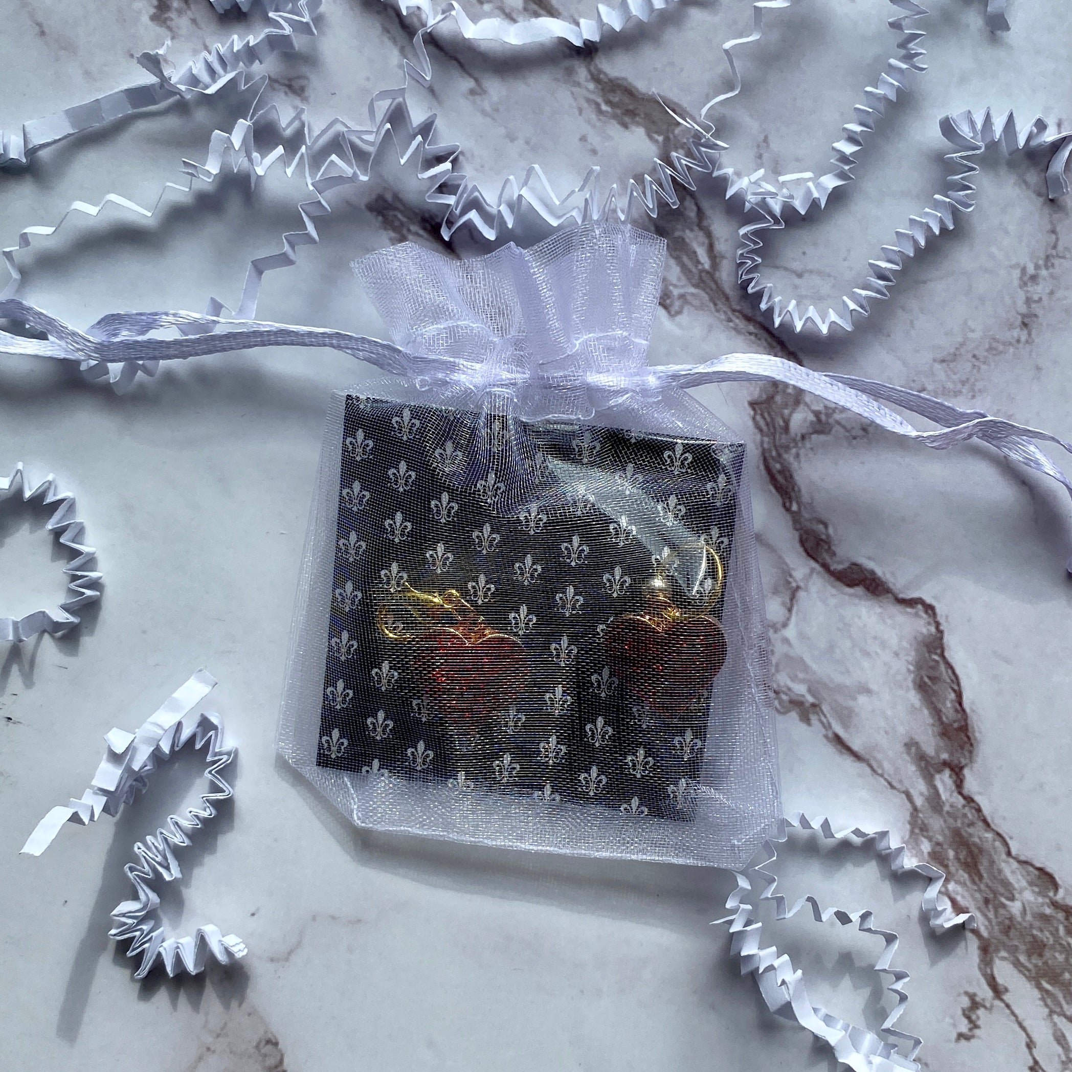 Valentine Sparkle Heart Stitch Marker  & Progress Keeper Pair