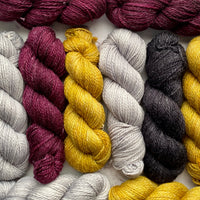 Duos for Decker Hat (a design by Joan Forgione), Multiple Color Combos, Merino Linen Aran + special stitch marker