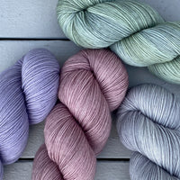 Quartet of Aussie Extra Fine Fingering in French Lavender, Musk Mallow, Barely Gray + Herbes de Provence