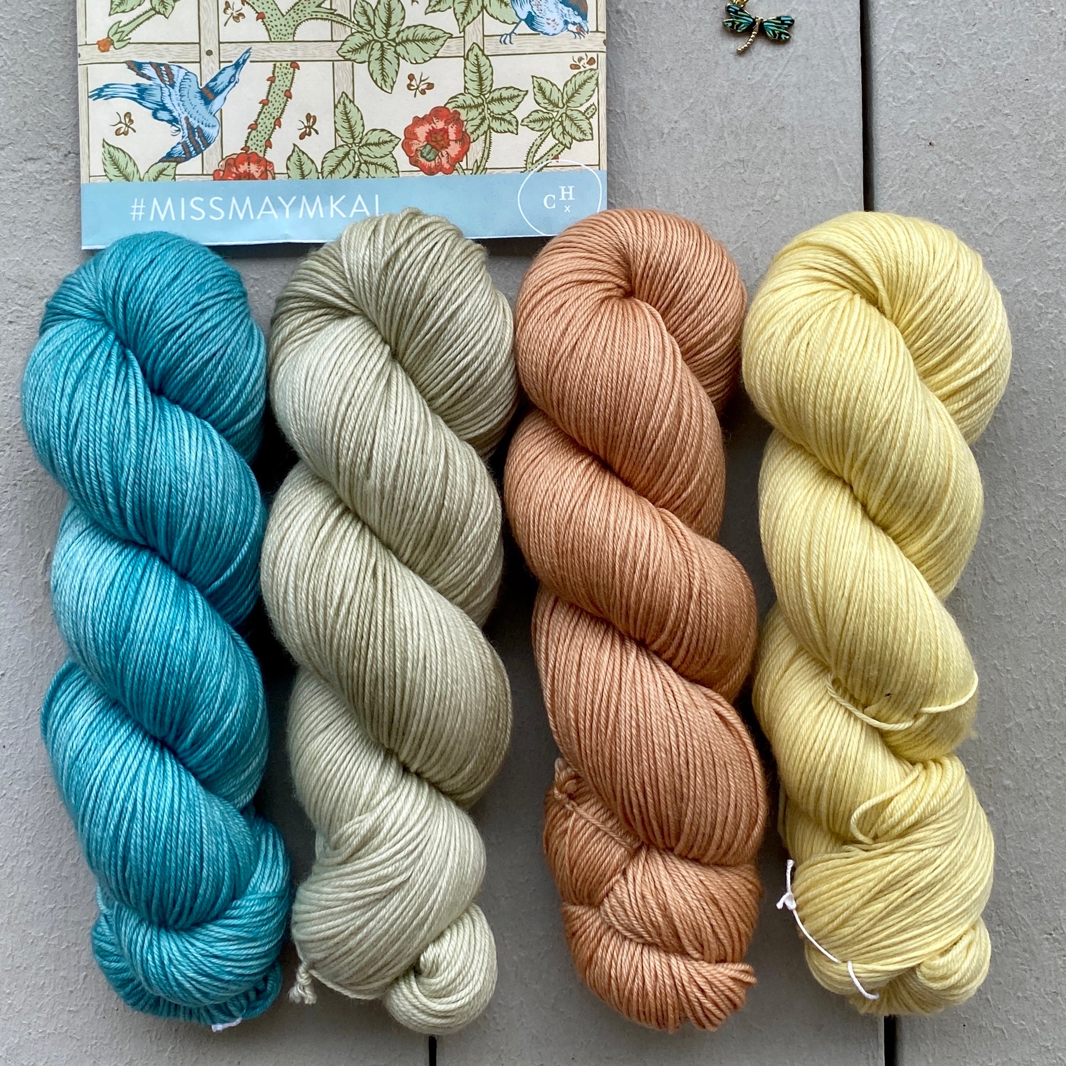 Quartet of Rose Gold, Aruba, Vichysoisse + Limoncello, Aussie Extra Fine Fingering *DYED TO ORDER*