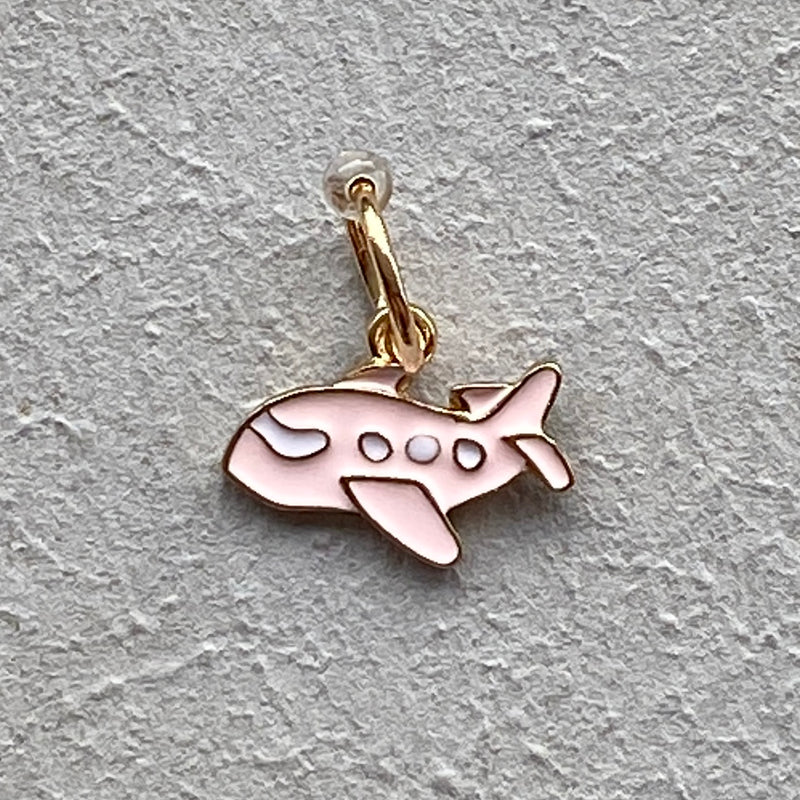 Pink Airplane Enamel Stitch Marker