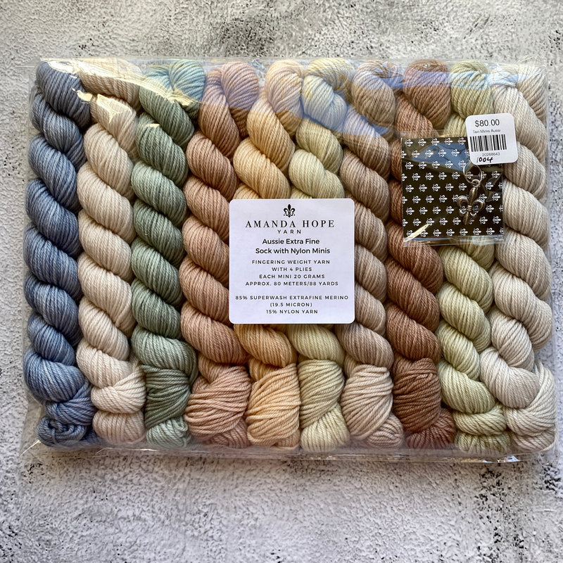 Ten Minis Set 1004, Aussie Extra Fine Sock with Nylon