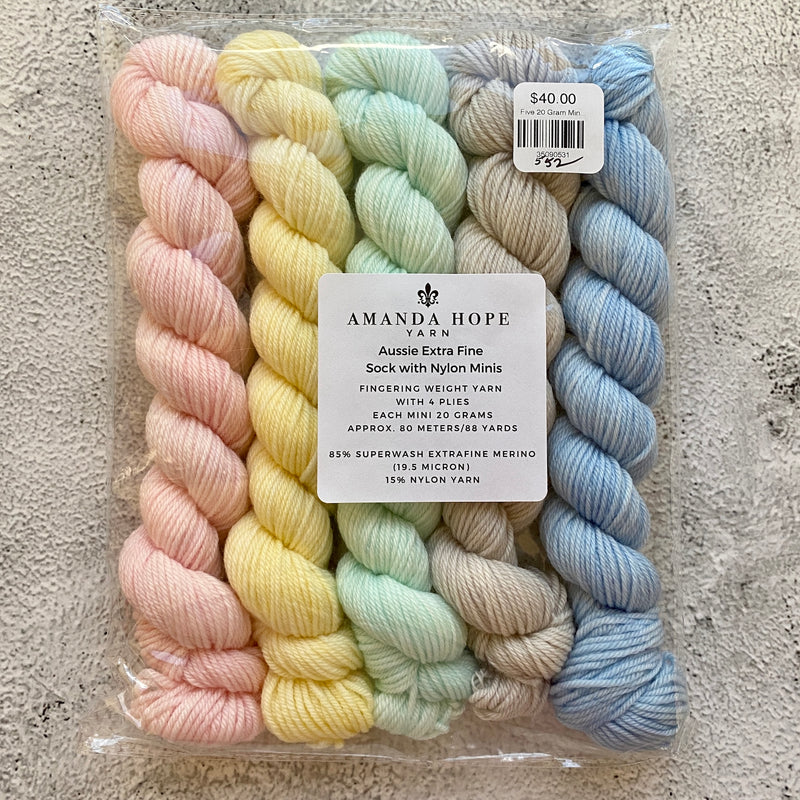 Five Minis, Set 552, Aussie Extra Fine Sock with Nylon