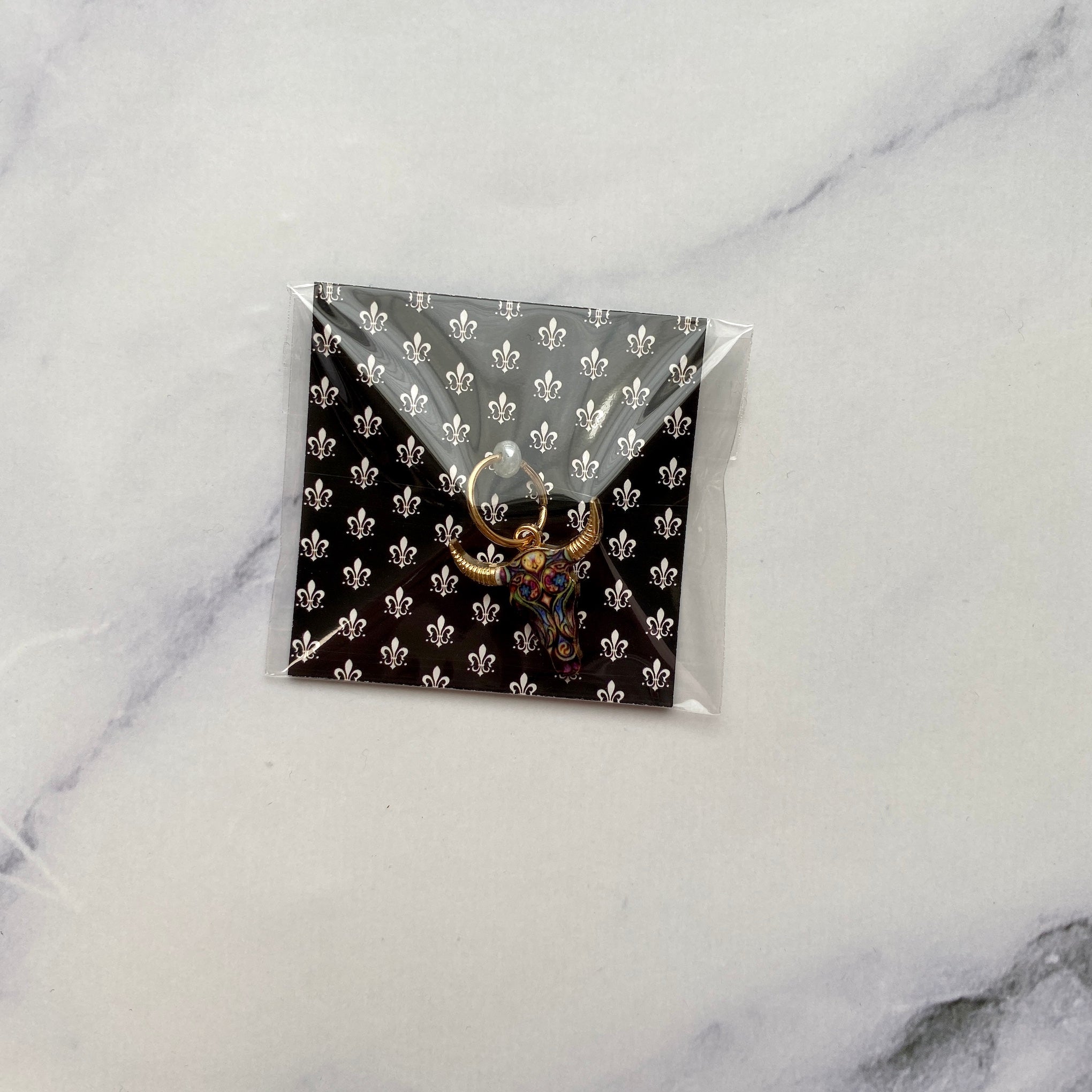 Longhorn Enamel Stitch Marker