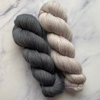 Elegant Gray Duo,  Lava Rock + Oyster, Aussie Extra Fine Fingering
