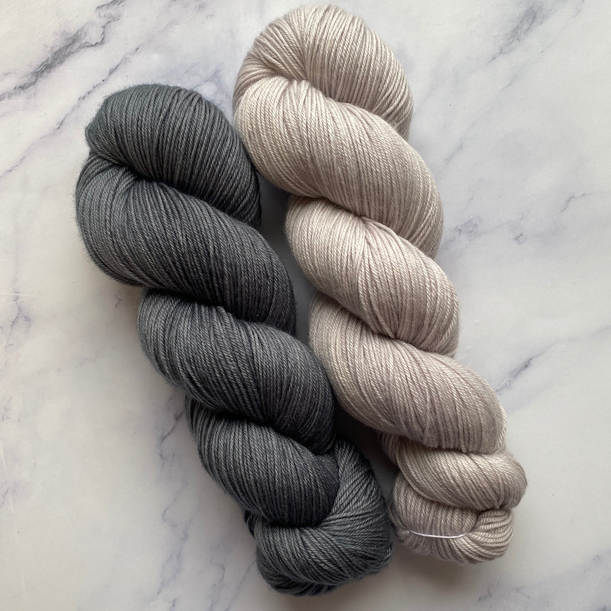 Elegant Gray Duo,  Lava Rock + Oyster, Aussie Extra Fine Fingering