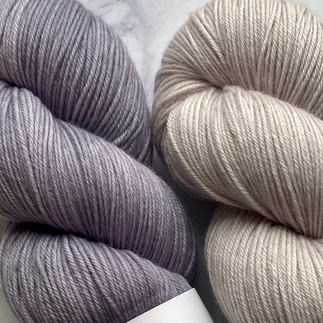 Duo, French Lavender + Oyster, Aussie Extra Fine Fingering