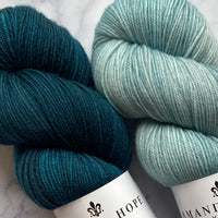 Duo, The Tealiest + Gossamer Teal, Aussie Extra Fine Fingering
