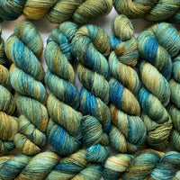 Nocturne: Blue and Gold, Merino Linen Fingering Weight