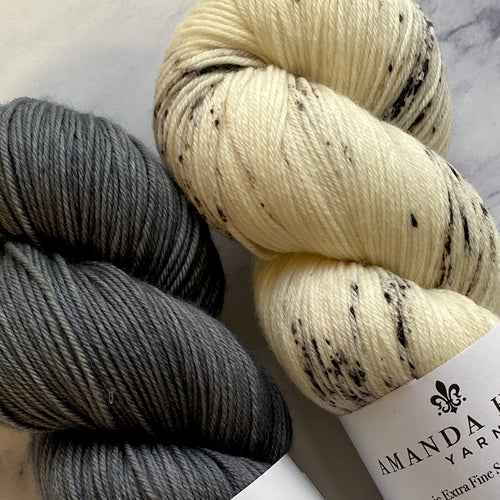 White Lynx Duo,  White Lynx + Lava Rock,  Aussie Extra Fine Fingering