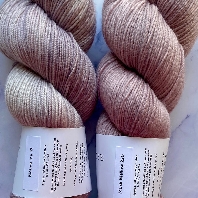 Mauve Ice, Aussie Extra Fine Fingering or Aussie Extra Fine Sock with Nylon