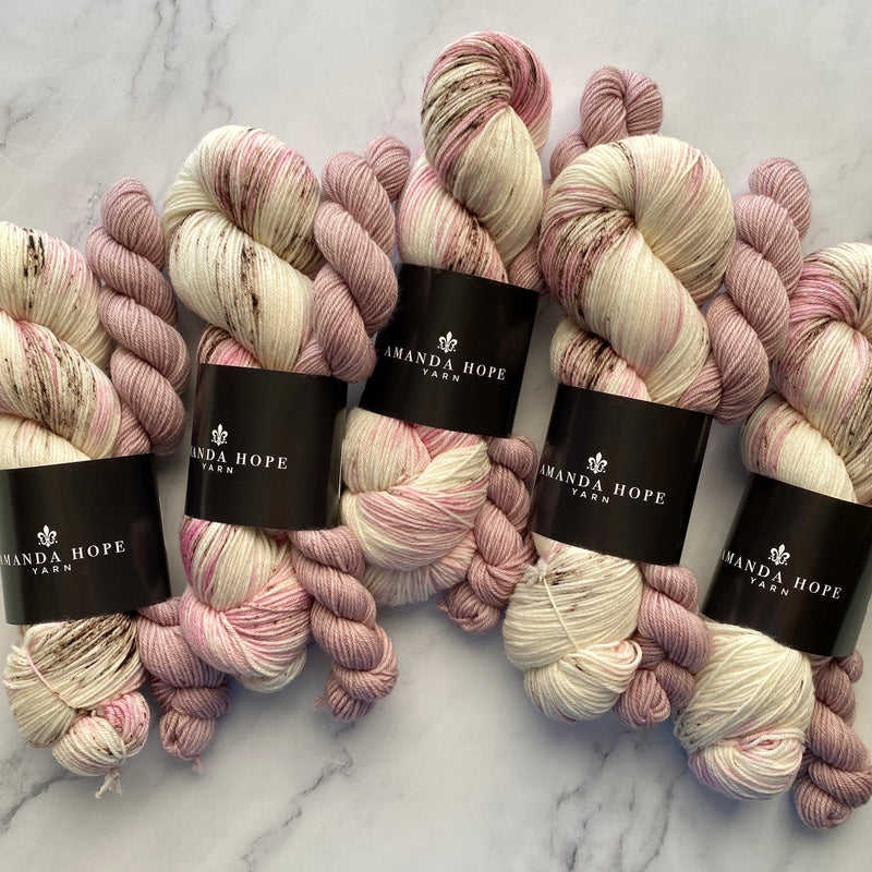 Lovely Pair Sock Set (Patisserie Full Skein with Musk Mallow Mini), Aussie Extra Fine Sock with Nylon Sock Set