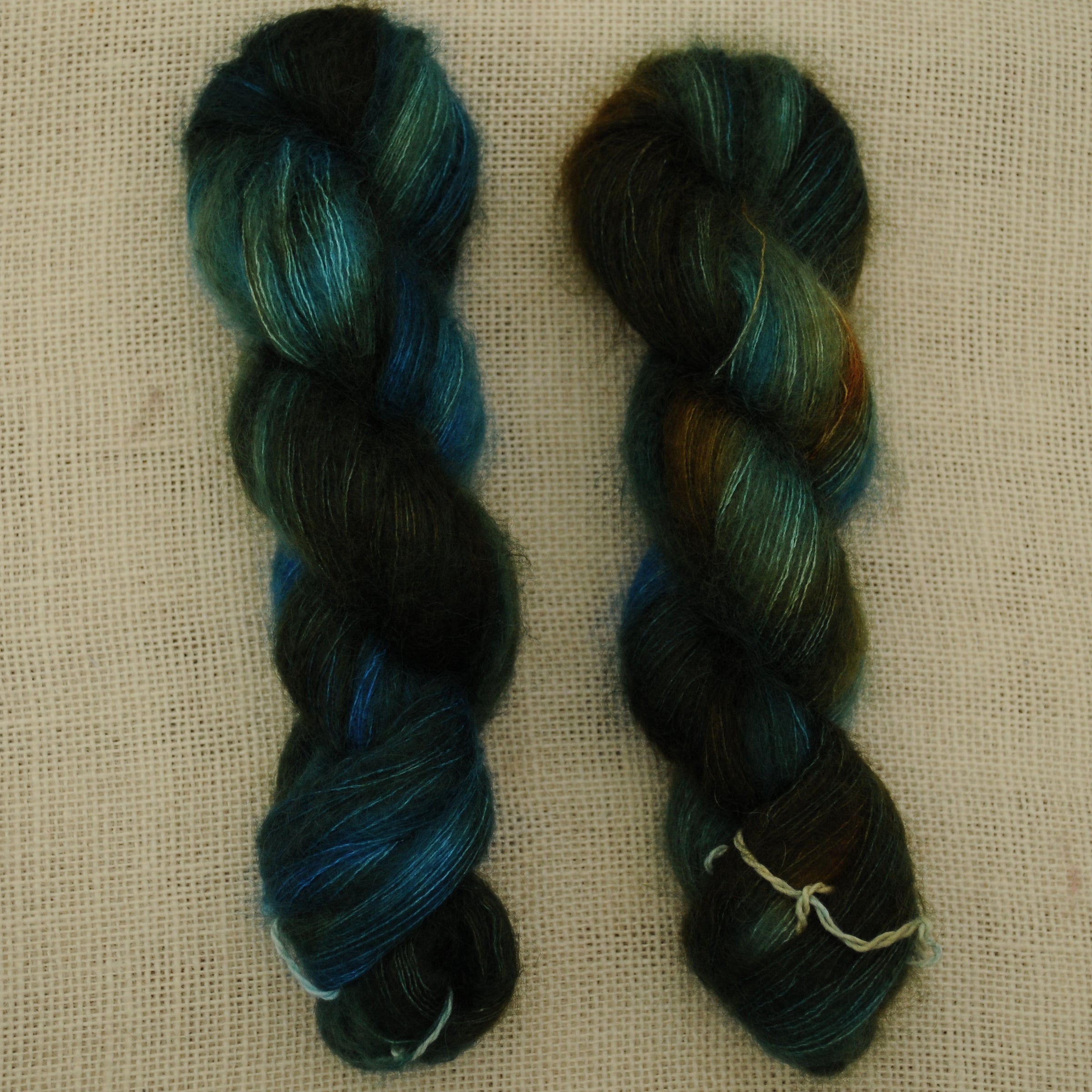 Nocturne:  Blue and Gold, Mohair/Silk *DYE TO ORDER*